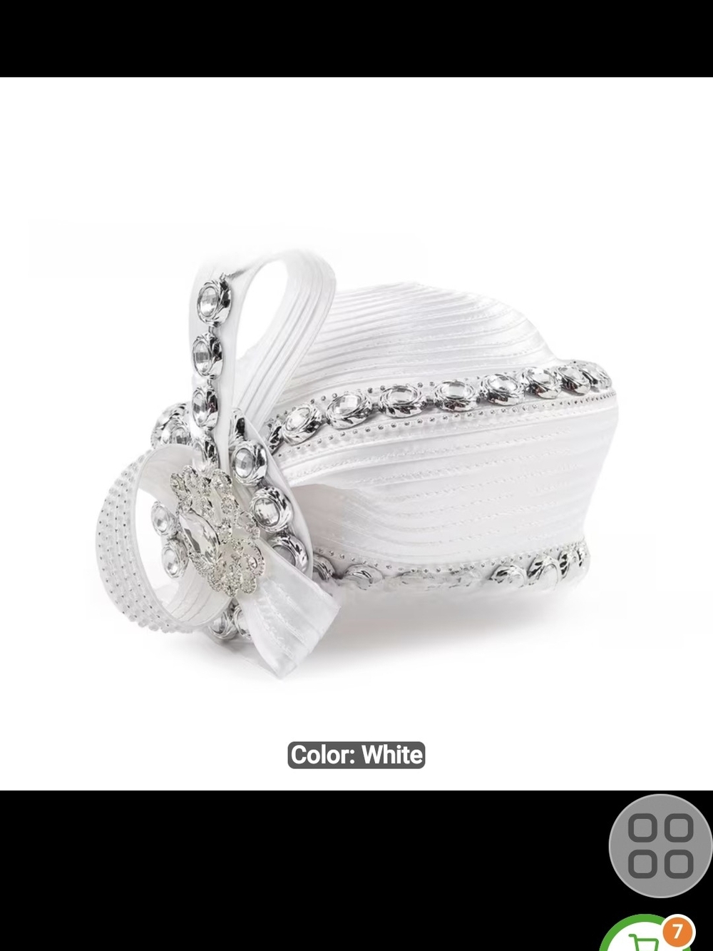 Elegant White Jeweled Bridal Wrist Purse